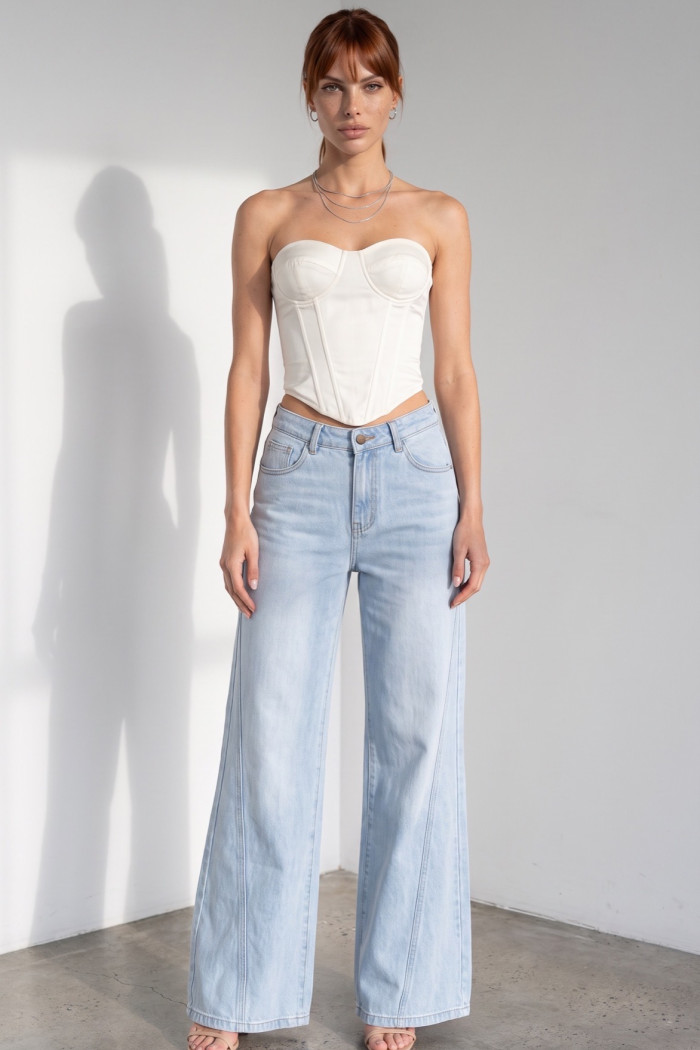 CALÇA JEANS PANTALONA JEANS LUMA NUANCES - LAVAGEM CLARA