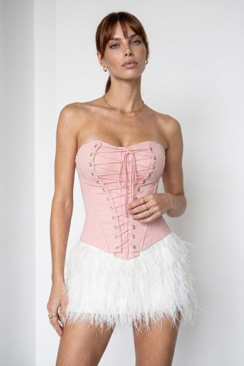 CORSET BRUNA BARBATANA NUANCES - ROSA