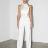 CALÇA PANTALONA LAURA PREGAS NUANCES - OFF WHITE