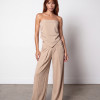 CONJUNTO KAUANE CROPPED E PANTALONA PÉROLAS ATELIER - BEGE