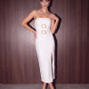 VESTIDO ÁGATA MIDI FIVELA PÉROLAS ATELIER - OFF WHITE