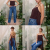 CALÇA JEANS FLÁVIA PÉROLAS ATELIER - AZUL