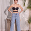 CALÇA JEANS PAOLA PÉROLAS ATELIER - AZUL