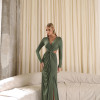 VESTIDO COLÔMBIA BUSTO TORCIDO MANGA LONGA - VERDE OLIVA