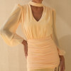 VESTIDO TAINARA LONGO PALA FRANZIDA - CAMOMILA