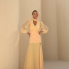 VESTIDO TAINARA LONGO PALA FRANZIDA - CAMOMILA