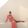 VESTIDO TAINARA LONGO PALA FRANZIDA - ROSA