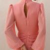VESTIDO TAINARA LONGO PALA FRANZIDA - ROSA