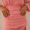VESTIDO TAINARA LONGO PALA FRANZIDA - ROSA