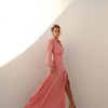 VESTIDO TAINARA LONGO PALA FRANZIDA - ROSA