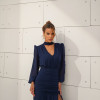 VESTIDO TAINARA LONGO PALA FRANZIDA - AZUL MARINHO