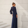 VESTIDO TAINARA LONGO PALA FRANZIDA - AZUL MARINHO