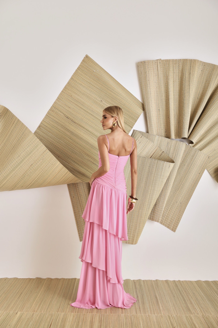 VESTIDO BIA LONGO CAMADAS - ROSA