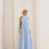 VESTIDO DE FESTA BANGKOK LONGO CRUZADO CAPA - AZUL SERENITY