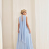 VESTIDO DE FESTA BANGKOK LONGO CRUZADO CAPA - AZUL SERENITY