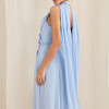 VESTIDO DE FESTA BANGKOK LONGO CRUZADO CAPA - AZUL SERENITY