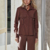 CONJUNTO LIVERPOOL ALFAIATARIA TEXTURIZADA - MARROM