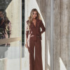 CONJUNTO LIVERPOOL ALFAIATARIA TEXTURIZADA - MARROM