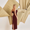 VESTIDO COPENHAGUE TUBINHO BUSTO LEQUE - VINHO