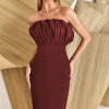 VESTIDO COPENHAGUE TUBINHO BUSTO LEQUE - VINHO