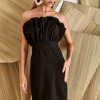 VESTIDO COPENHAGUE TUBINHO BUSTO LEQUE - PRETO