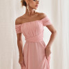 VESTIDO DE FESTA LISBOA LONGO DRAPEADO COM FAIXA - ROSA CLARO