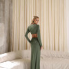 VESTIDO COLÔMBIA BUSTO TORCIDO MANGA LONGA - VERDE OLIVA
