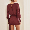 VESTIDO TAILÂNDIA CURTO COM CALDA - BORDÔ
