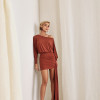 VESTIDO TAILÂNDIA CURTO COM CALDA - TERRACOTA