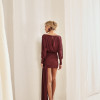 VESTIDO TAILÂNDIA CURTO COM CALDA - BORDÔ