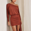 VESTIDO TAILÂNDIA CURTO COM CALDA - TERRACOTA