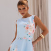 VESTIDO SERENA MIDI GODÊ ESTAMPADO - AZUL