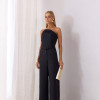 CONJUNTO SCARLETT CROPED E PANTALONA ALFAITARIA - PRETO