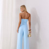 CONJUNTO SCARLETT CROPED E PANTALONA ALFAITARIA - AZUL CLARO