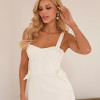 VESTIDO JAMILY MIDI ALFAIATARIA LAÇO - OFF WHITE