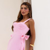VESTIDO JAMILY MIDI ALFAIATARIA LAÇO - ROSA