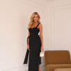 VESTIDO JAMILY MIDI ALFAIATARIA LAÇO - PRETO