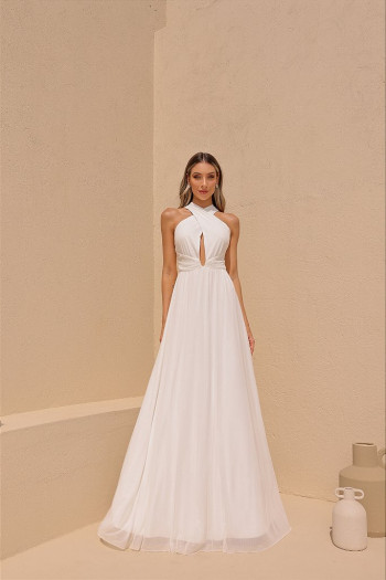 VESTIDO KELLY LONGO TULE NOIVINHAS - OFF WHITE