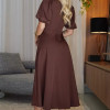 VESTIDO DANIELA MANGA 3/4 COM ZÍPER - MARROM