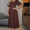 VESTIDO DANIELA MANGA 3/4 COM ZÍPER - MARROM