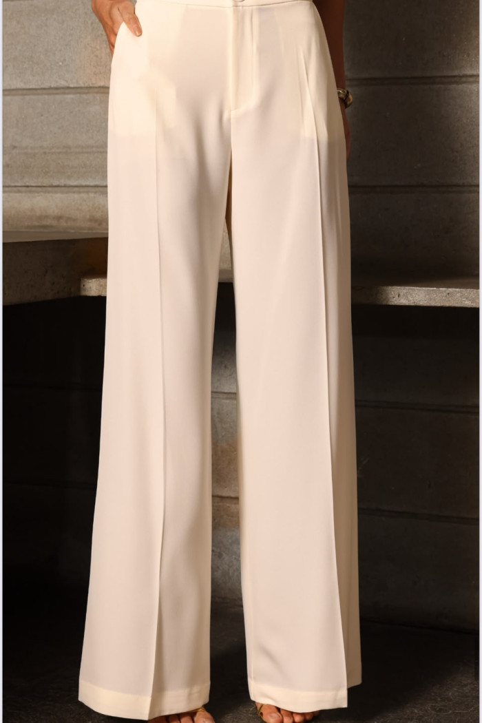 CONJUNTO ANELISE PANTALONA E BLUSA ALONGADA - MANTEIGA