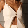 CONJUNTO ANELISE PANTALONA E BLUSA ALONGADA - MANTEIGA