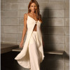 CONJUNTO ANELISE PANTALONA E BLUSA ALONGADA - MANTEIGA