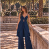 CONJUNTO ANELISE PANTALONA E BLUSA ALONGADA - AZUL COBALT