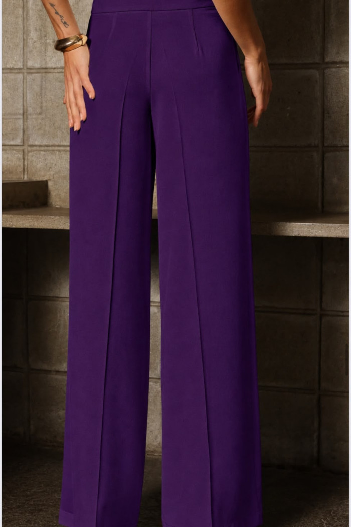 CONJUNTO ANELISE PANTALONA E BLUSA ALONGADA - ROXO