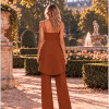 CONJUNTO ANELISE PANTALONA E BLUSA ALONGADA - MARROM