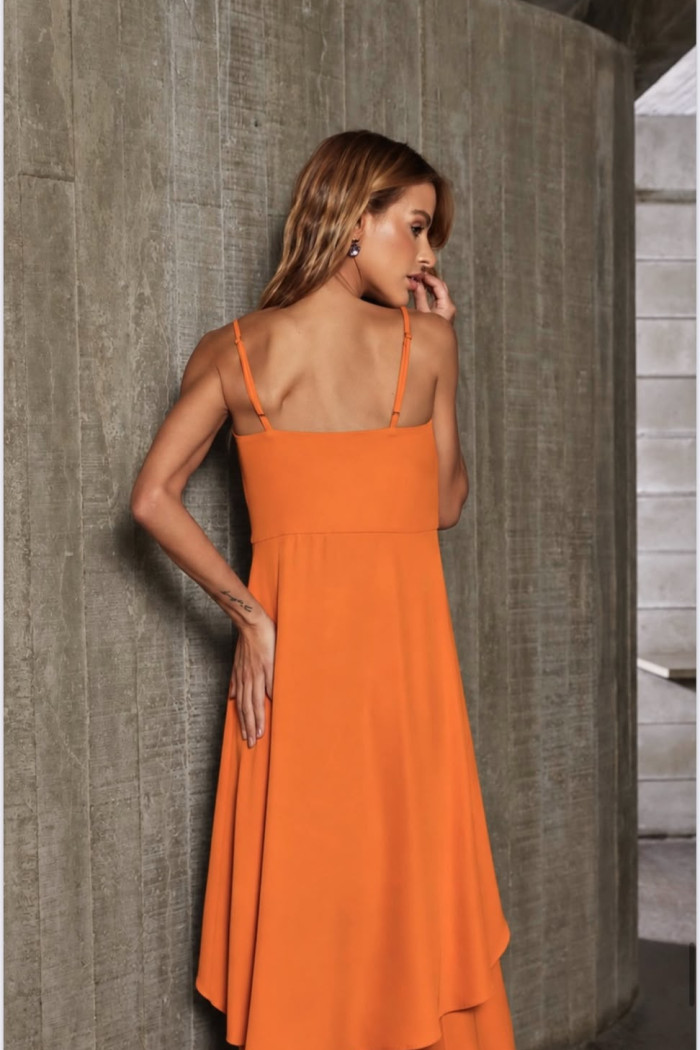 CONJUNTO ANELISE PANTALONA E BLUSA ALONGADA - TANGERINA