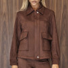 JAQUETA JUJU BOMBER SUEDE - MARROM