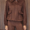 JAQUETA JUJU BOMBER SUEDE - MARROM