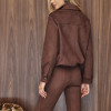 JAQUETA JUJU BOMBER SUEDE - MARROM